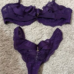 Adore Me Deep Purple Lace Bra Set